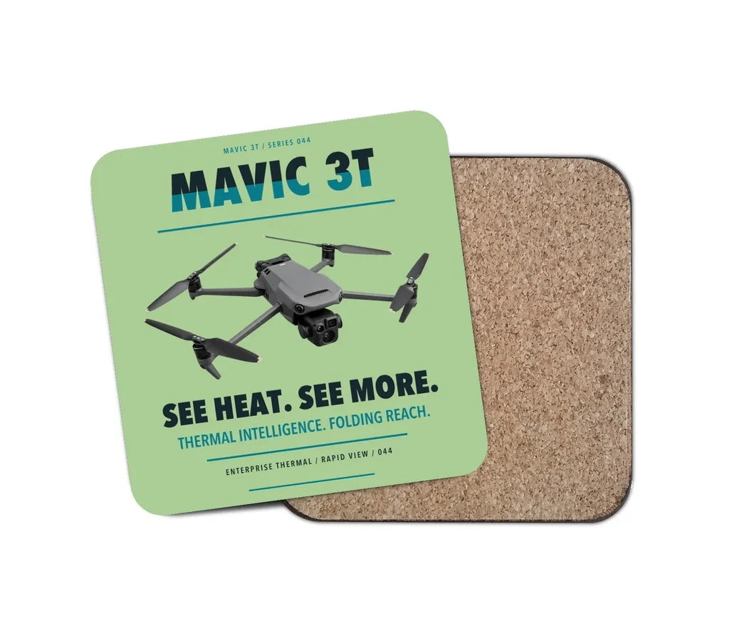 DJI Mavic 3 Thermal design on light green 1 piece coaster