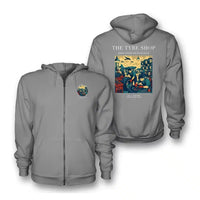 Thumbnail for VINTAGE G4535 - The Tyre Shop - Premium Zipped Hoodie design on gray