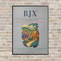 Thumbnail for Aeropuerto Internacional de Guanajuato BJX vertical canvas print - framed - light gray background