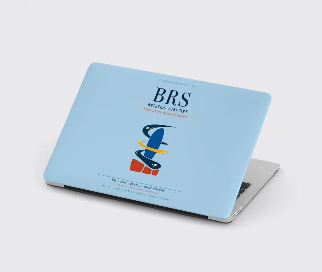Bristol Airport (BRS) design on light blue MacBook case