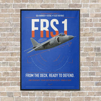 Thumbnail for British Aerospace Sea Harrier FRS.1 vertical canvas print - framed - blue background