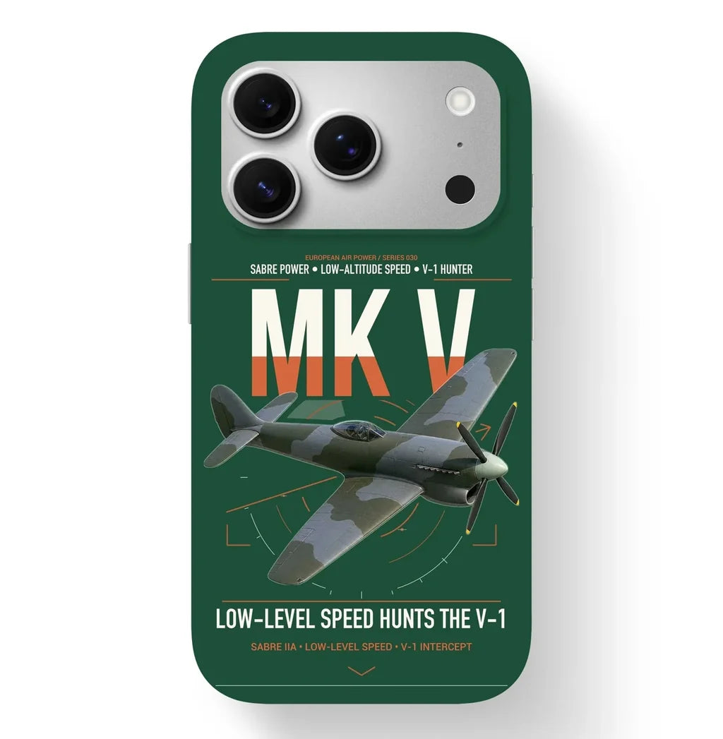 Hawker Tempest Mk V design on dark green magsafe iphone case, for iPhone 17 Pro