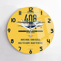 Thumbnail for Cessna 408 SkyCourier design on yellow no frame wall clock