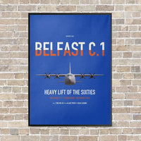 Thumbnail for Short Belfast C.1 vertical canvas print - framed - blue background
