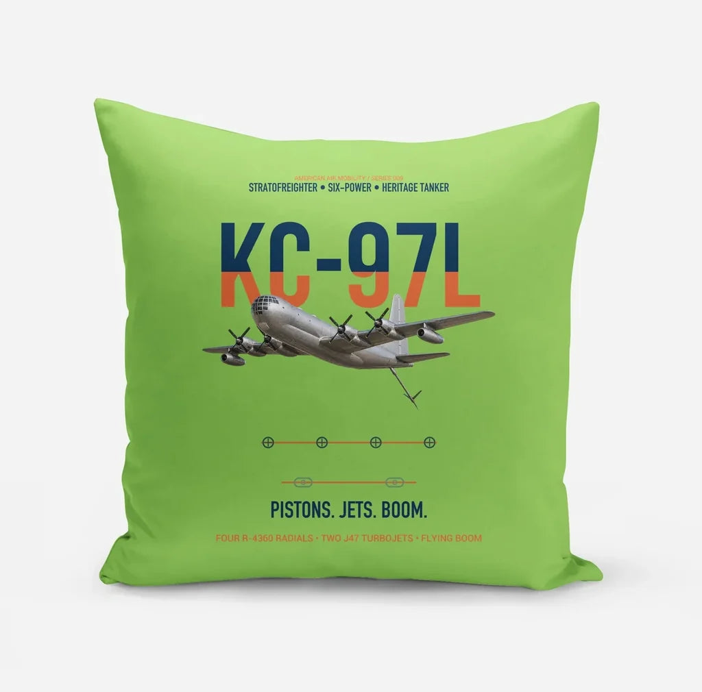 KC-97L STRATOFREIGHTER design on light green pillow