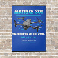 Thumbnail for DJI Matrice 30T vertical canvas print - framed - blue background