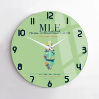 Thumbnail for Velana International Airport Malé (MLE) design on light green no frame wall clock