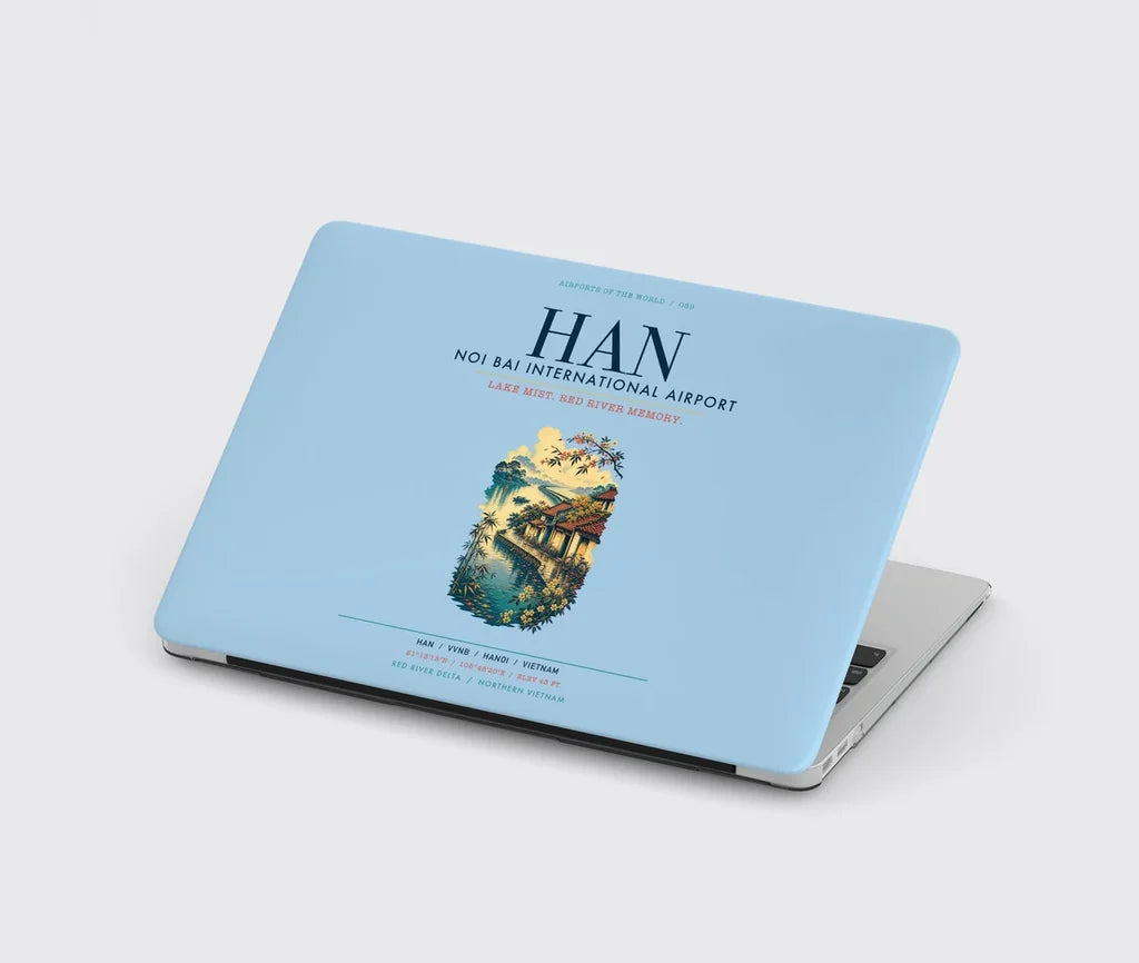 Noi Bai International Airport Hanoi (HAN) design on light blue MacBook case