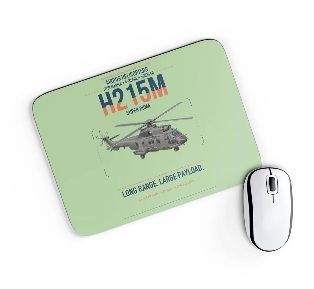 Airbus H215M design on light green rectangle mouse pad
