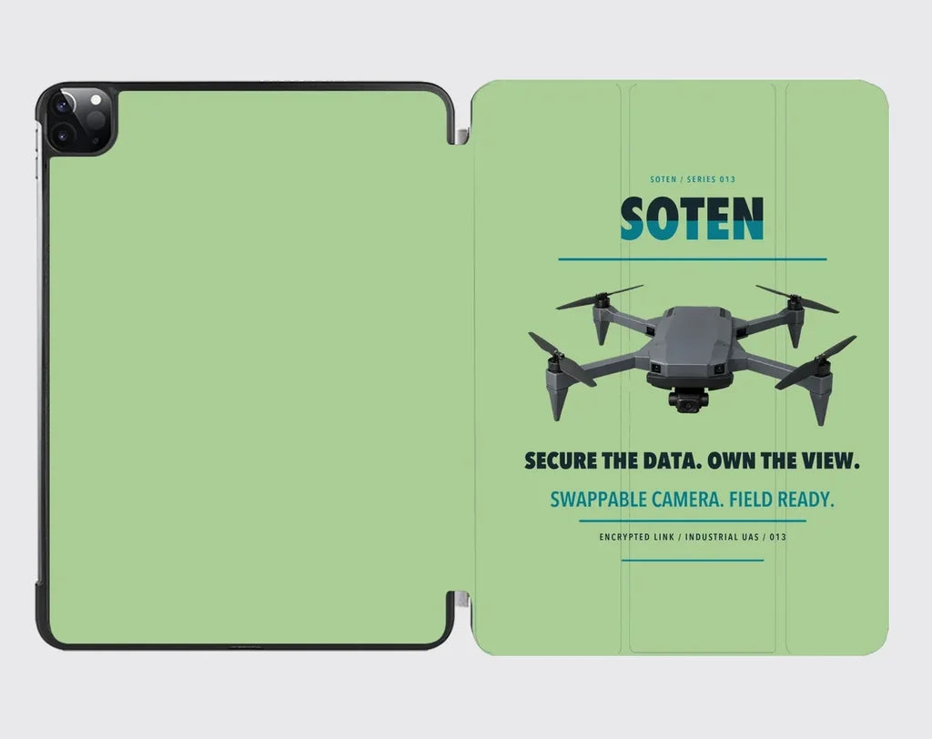 ACSL SOTEN design on light green ipad tablet case