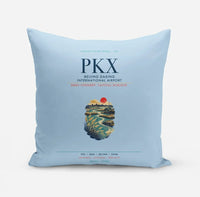 Thumbnail for Beijing Daxing International Airport (PKX) design on light blue pillow