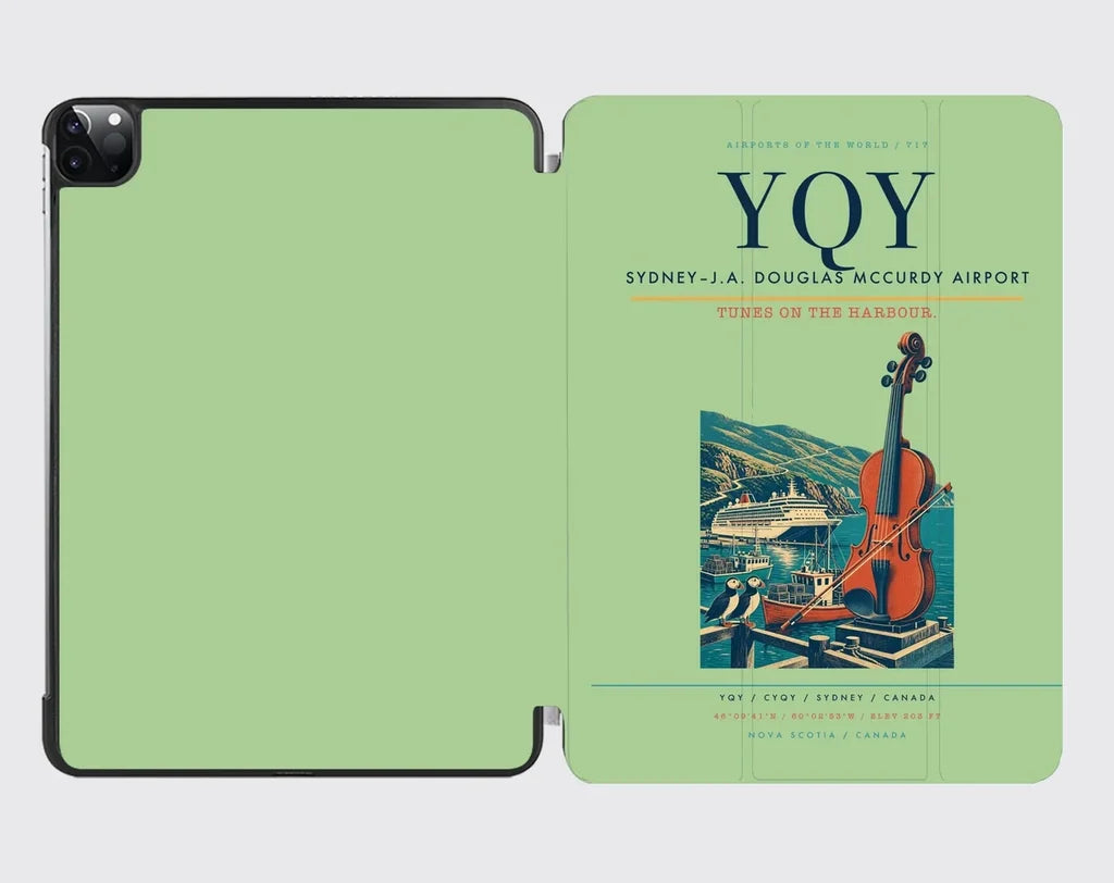 Sydney–J.A. Douglas McCurdy Airport (YQY) design on light green ipad tablet case
