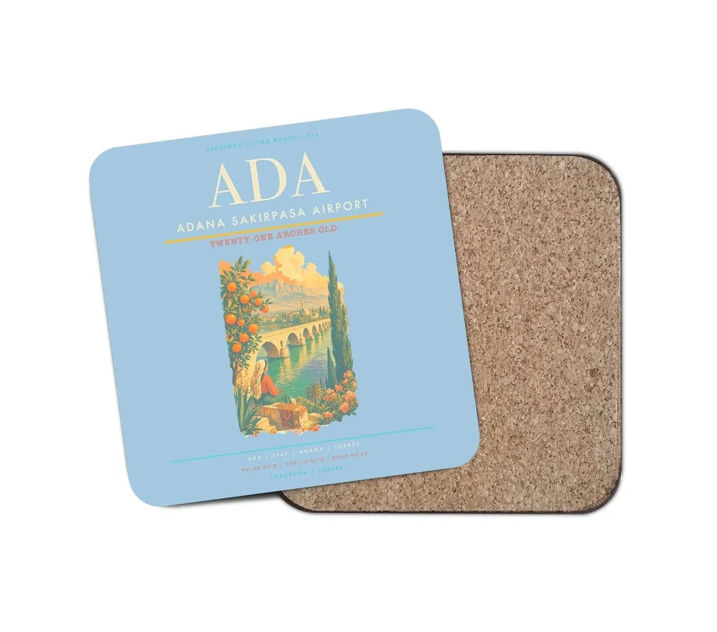 Adana Sakirpasa Airport ADA Coaster 1-Piece - Light Blue