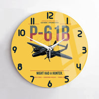 Thumbnail for P-61B Black Widow design on yellow no frame wall clock