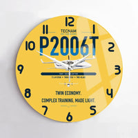 Thumbnail for Tecnam P2006T design on yellow no frame wall clock
