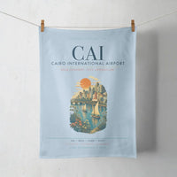 Thumbnail for Cairo International Airport (CAI) design on light blue towel