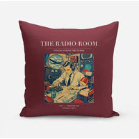 Thumbnail for VINTAGE G4106 - The Radio Room - Designed Pillows design on darkred