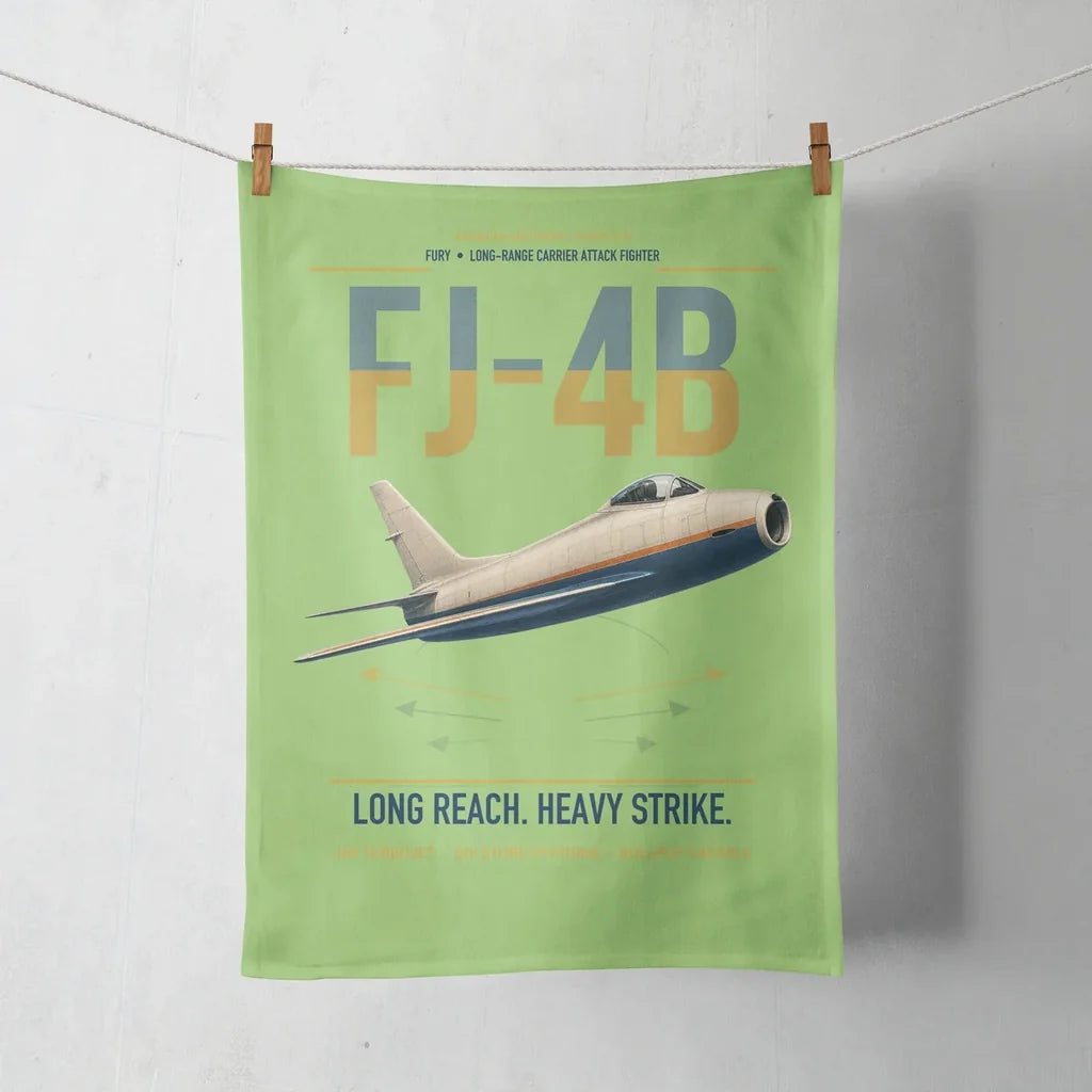 FJ-4B Fury design on light green towel