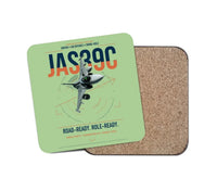 Thumbnail for Saab JAS 39C Gripen design on light green 1 piece coaster