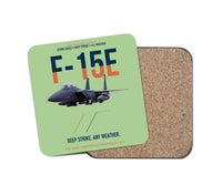 Thumbnail for F-15E Strike Eagle Deep Strike Any Weather design on light green 1 piece coaster