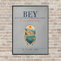 Thumbnail for Beirut Rafic Hariri International Airport BEY vertical canvas print - framed - light gray background