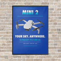 Thumbnail for DJI Mini 2 vertical canvas print - framed - blue background