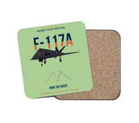 Thumbnail for F-117A Nighthawk Own The Night design on light green 1 piece coaster