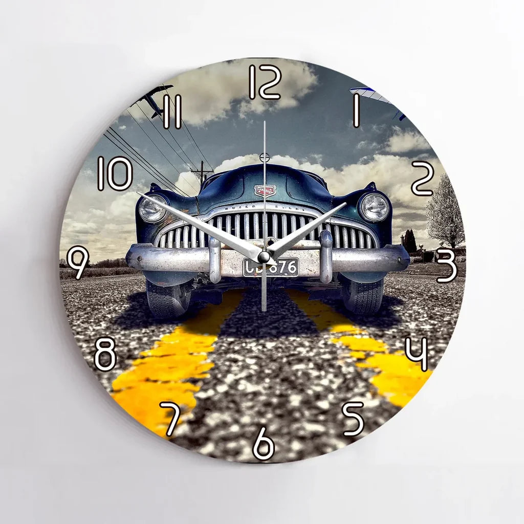 Old Car and Planes Wall Clock - view 2
