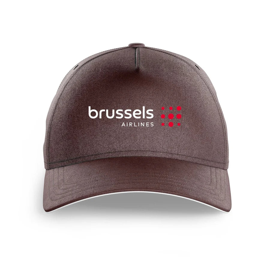 Brussels Airlines logo printed on brown cap