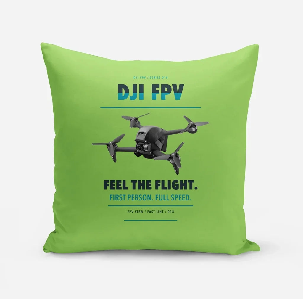 DJI FPV design on light green pillow