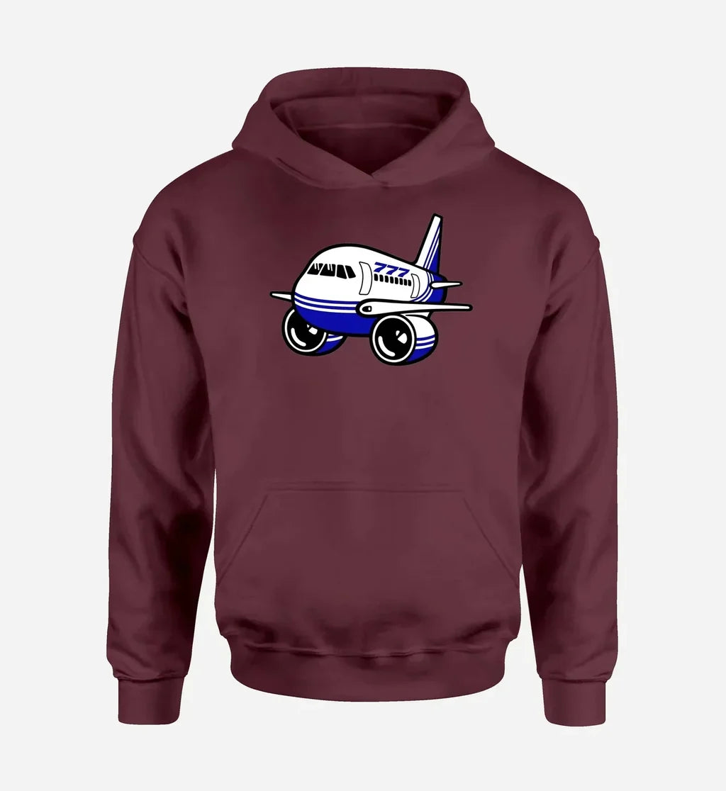 Cartoon Boeing 777 - Dark Red