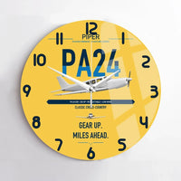 Thumbnail for Piper PA-24-250 Comanche 250 design on yellow no frame wall clock