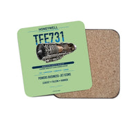 Thumbnail for TFE731 design on light green 1 piece coaster