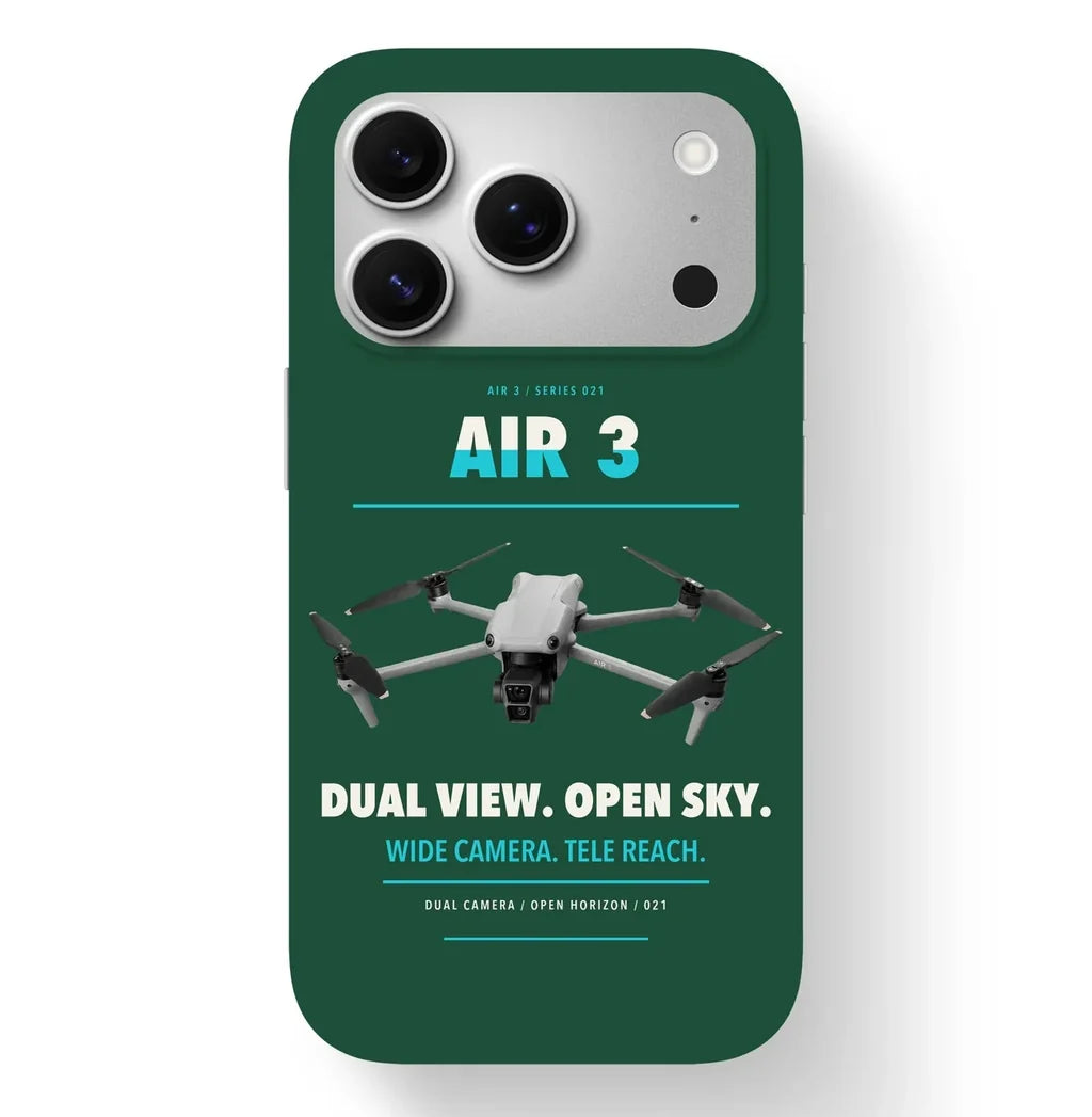 DJI Air 3 Case design on dark green iphone case