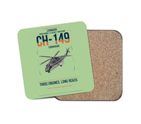 Thumbnail for Leonardo CH-149 Cormorant design on light green 1 piece coaster