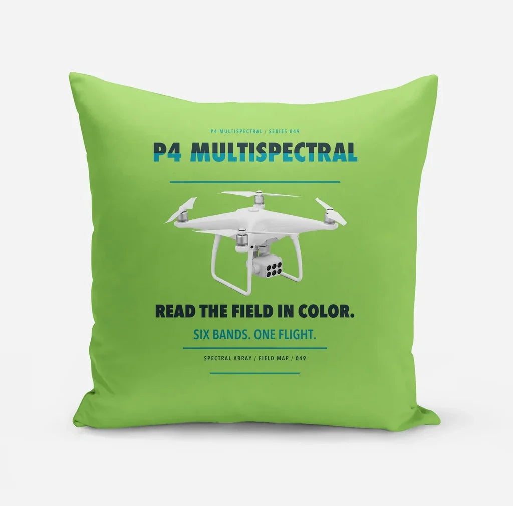 DJI P4 Multispectral design on light green pillow