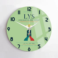 Thumbnail for Lyon-Saint Exupéry Airport (LYS) design on light green no frame wall clock