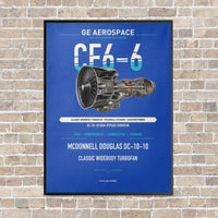 Thumbnail for CF6-6 vertical canvas print - framed - blue background