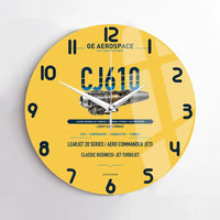 Thumbnail for CJ610 design on yellow no frame wall clock
