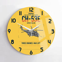 Thumbnail for Sikorsky CH-53E Super Stallion design on yellow no frame wall clock