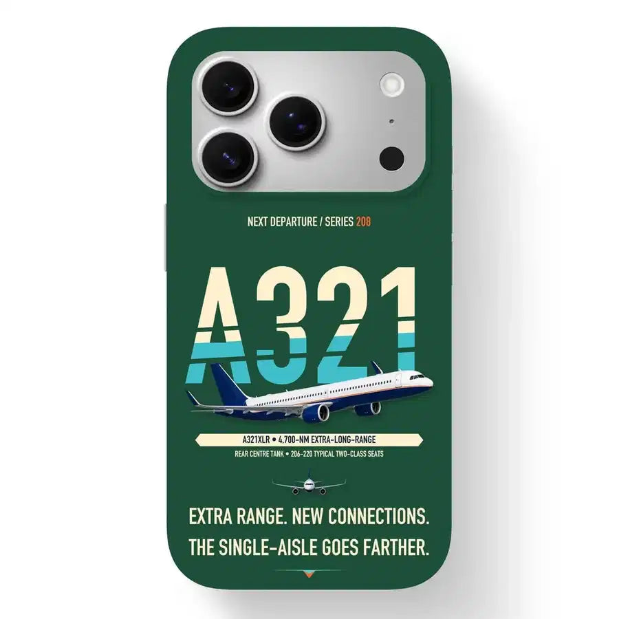 Airbus A321XLR Case design on dark green iphone case
