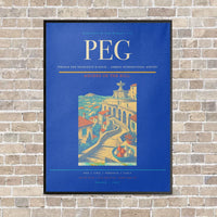 Thumbnail for Perugia San Francesco d'Assisi – Umbria International Airport PEG vertical canvas print - framed - blue background