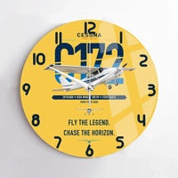 Thumbnail for Cessna 172 Skyhawk design on yellow no frame wall clock