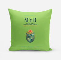 Thumbnail for Myrtle Beach International Airport (MYR) design on light green pillow