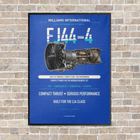 Thumbnail for FJ44-4 vertical canvas print - framed - blue background