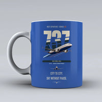 Thumbnail for Boeing 737 MAX 8 double-side print on blue ceramic mug