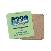 Thumbnail for Airbus A220-300 design on light green 1 piece coaster
