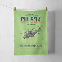 Thumbnail for Sikorsky CH-53K King Stallion design on light green towel