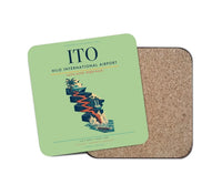 Thumbnail for Hilo International Airport (ITO) design on light green 1 piece coaster