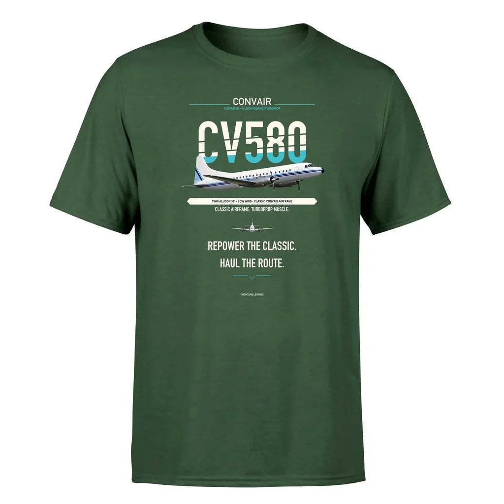 Convair 580 design on dark green single side